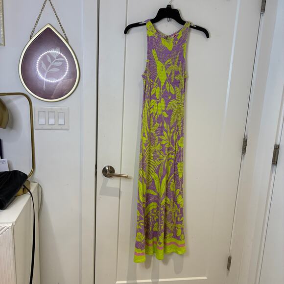 FARM Rio for Anthropologie Tropical Print Sleeveless Midi Dress Small - Picture 3 of 12